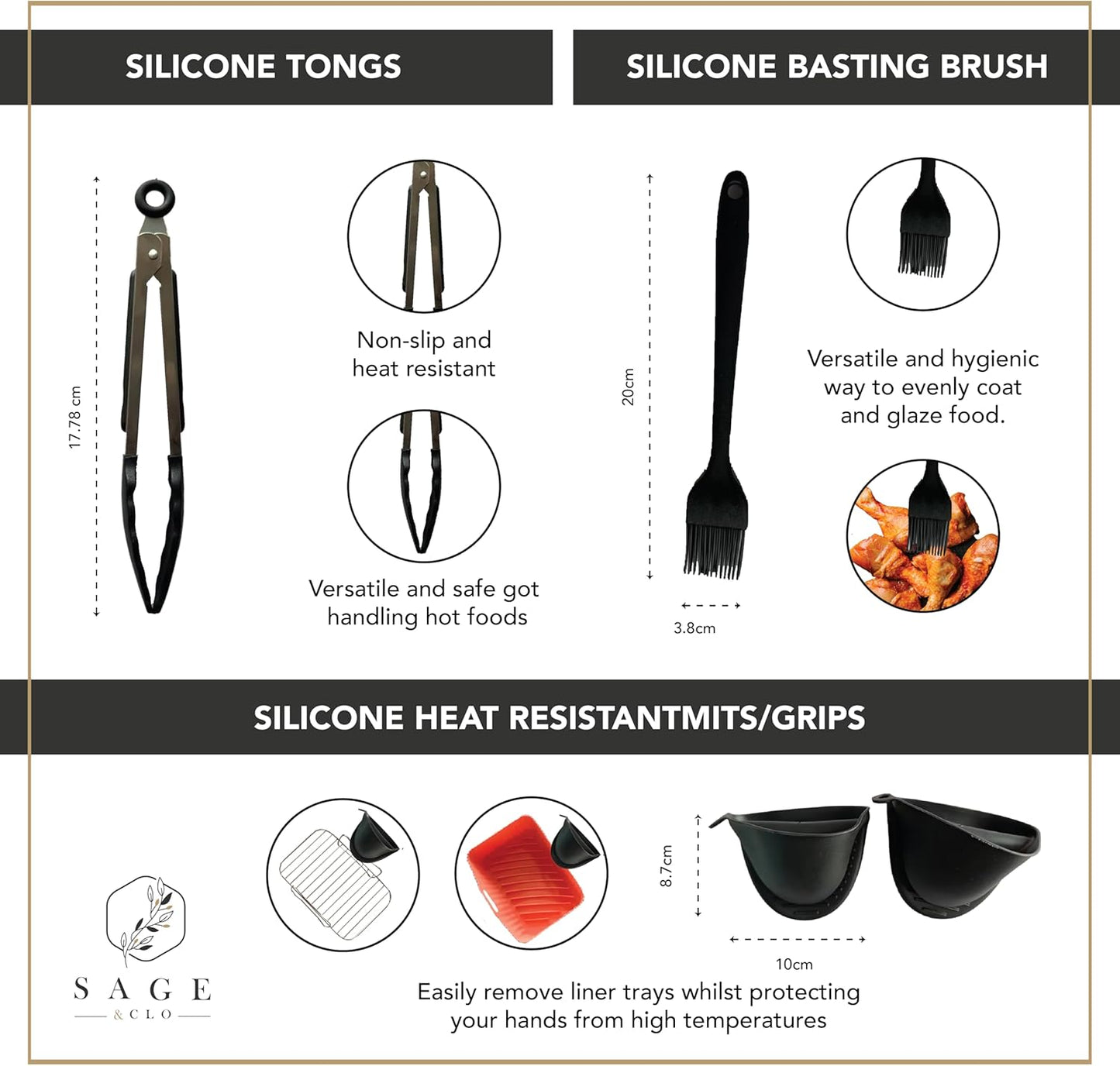 Sage & Clo Air Fryer Accessories Kit